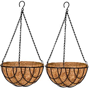 2-Pack 12" Kingbuy Metal Hanging Planter Basket w/ Coconut Liner $13.49 + Free Shipping w/ Prime or on $35+