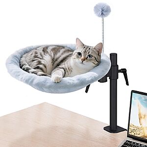 Odoland 360&deg; Rotatable Adjustable Height Cat Hammock Bed w/ 2 Fabrics $16.49 + Free Shipping w/ Prime or on $35+