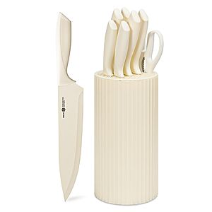 8-Piece NULAS Anti-Rust Kitchen Knife Set w/ Universal Block $16.49 + Free Shipping w/ Prime or on $35+