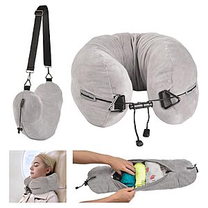 DreamShore Stuffable Carry-On Travel Adjustable Neck Pillow $9.99 + Free Shipping w/ Prime or on $35+