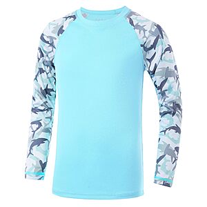 DRONIRING Boys UPF 50+ Long Sleeve Rash Guard UV Sun Protection Swim Shirt (Various) $4.99 + Free Shipping w/ Prime or on $35+