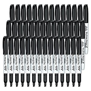42-Pack Lelix Chisel Tip Dry Erase Markers (Black or Black/Blue/Red) $9.80 + Free Shipping w/ Prime or on $35+