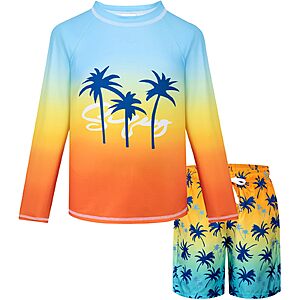 [Prime] 2-Piece Belovance Boys Rash Guard Swim Set (Various, Age: 5-12Y) $10.79 + Free Shipping