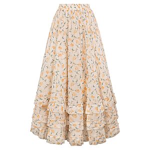 Scarlet Darkness Women's High-waisted Floral Chiffon Ruffle Long Maxi Skirts (Various) $16.57 + Free Shipping w/ Prime or on $35+