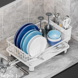 [Prime] GAOKASE Stainless Steel Space-Saving Dish Rack (White) $9.99 + Free Shipping