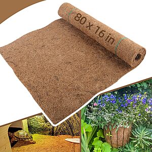 16"x80" Biotolot Natural Coconut Fiber Coco Liner Roll $7.79 + Free Shipping w/ Prime or on $35+