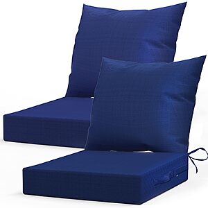 2-Pack L'AGRATY Outdoor Chair 24" x 24" Deep Seat Cushions w/ Backrest $25.79 + Free Shipping w/ Prime or on $35+