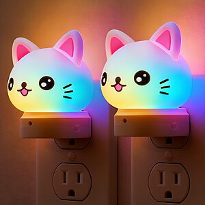 2-Pack L LOHAS LED 3D Plug in Night Light for Kids (Cat-RGB) $9.49 + Free Shipping w/ Prime or on $35+