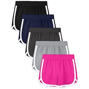 5-Packs Aikuco Girls Athletic Quick Dry Shorts (Various, Size: 2T - 14Y-16Y) $9.84 + Free Shipping w/ Prime or on $35+