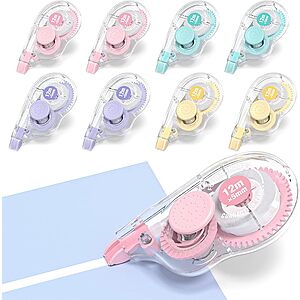 8-Pack 39.4' Four Candies White Correction Tape $4.67 + Free Shipping w/ Prime or on $35+