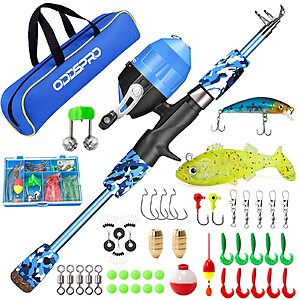 4.91' ODDSPRO Kid's Fishing Pole Starter Kit w/ Tackle Box $13.94 + Free Shipping w/ Prime or on $35+