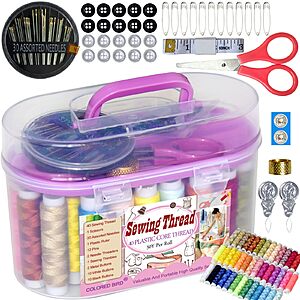 40-Spools colored bird Portable Sewing Repair Kit (Purple) $3.79 + Free Shipping w/ Prime or on $35+