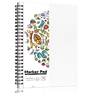 30-Count 5.5" &times; 8.5" Prudiut Marker Paper Pad w/ 200gsm Double-Sided Sheets $2.99 + Free Shipping w/ Prime or on $35+