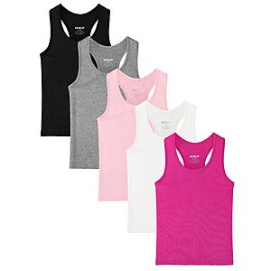 5-Pack HXP Girl's Racerback Sleeveless Soft Cotton Tanks $8.99 + Free Shipping w/ Prime or on $35+