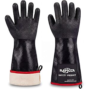 RAPICCA BBQ Grill Gloves, 700&deg;F Heat Resistant Neoprene, 14 in XL - $18.99 @ Amazon
