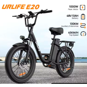 URLIFE 1000W E20 Electric Bike 48V 13Ah 28MPH (BLACK) $267.58 + FS