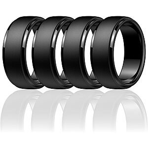 4-Pack Egnaro Men's Silicone Black Rings from $3 @ Amazon
