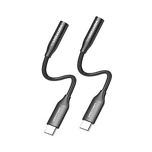 VENTION [Plug and Play] USB C to 3.5mm Headphone Adapter for iPhone, USB C Headphone Jack Adapter, Compatible with iPhone 17/16/15 Pro Max, Hi-Fi Sound, Durable Aluminum Alloy Design(2 Pack)