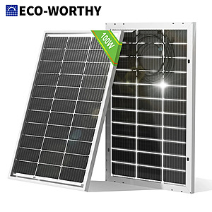 100w ECO-WORTHY 12V or 18V Monocrystalline Solar Panel $31 + Free S/H