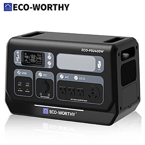 2048Wh ECO-WORTHY PS 2400W (4800W Peak) LiFePO4 Power Station $430 + Free S/H