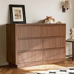 UPGO 44.8''6 Drawer Fluted Dresser $100 + Free S/H
