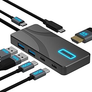 5-Port SABRENT 10Gbps USB Type-C Hub w/ 100W PD & 4K@60Hz $15 @ Amazon