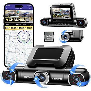 (prime) AZDOME M660 360&deg; 4 Channel Dash Cam (2K+1080P x 3) $80 + Free S/H