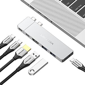 VENTION 6-in-2 Detachable Magnetic USB C Hub for Apple w/ 140PD, 80Gbps, 4K@240Hz @ More $15 @ Amazon