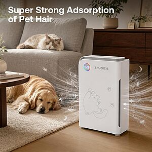 Trucozie 3-in-1 Activated Carbon & HEPA Smart WiFi Large Pet Air Purifier for Home up to 3000 Ft $80 + Free S/H