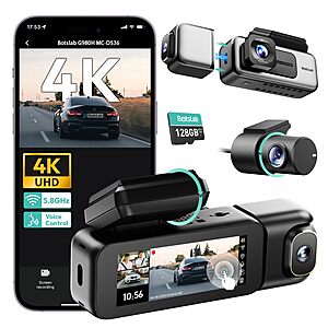 3-ch BOTSLAB G980H 360&deg; Dash Cam (4k+1080px2) $120 + Free S/H