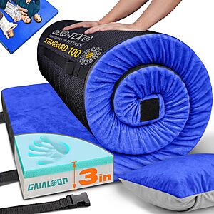 3 Inch Memory Foam Camping Mattress, Dual Layer Thick Sleeping Camp Pad for Car Tent Cot starting at $32.99 @Amazon FS