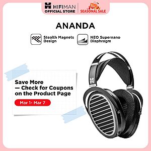 HIFIMAN Ananda Stealth Magnet Open-Back Planar Magnetic HiFi Headphones $165 + Free Shipping