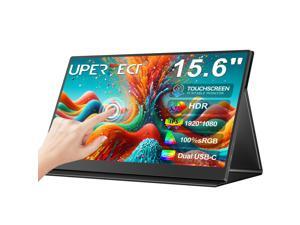 UPERFECT 15.6 Inch Touchscreen Portable Monitor FHD 1080P IPS 10-Point Touch Screen Monitor & Speakers, HDMI USB C Eye-Care Travel External for Laptop Computer PC Phone Switch, VESA & Smart Cover