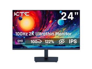 KTC 24 Inch QHD 2560x1440 IPS Computer Monitor, 100Hz Zero-Frame 2K Gaming Office Monitor, Adaptive Sync, HDR10, VESA, Tilt Adjustable, Low Blue Light, DisplayPort, HDMI, H24T27