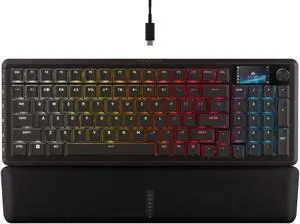 Corsair Vanguard 96 Wired Mechanical Gaming Keyboard – 96% Layout, MLX Plasma Linear Switches, 8000Hz Polling, LCD Display, Virtual Stream Deck, G-Keys, SOCD Flashtap, QWERTY US – Black