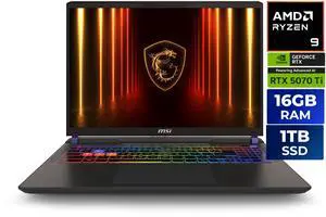 MSI Vector A16 - 16.0" QHD+ 240Hz GeForce RTX 5070 Ti Laptop GPU - Ryzen 9-8940HX(2.40-5.30 GHz) - 16GB DDR5 Memory - 1TB SSD - Wi-Fi 7 Windows 11 Home Gaming Laptop(Vector A16 HX A8WHG-048US )
