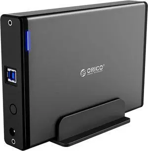 ORICO 3.5 Inch External Hard Drive Enclosure with Removable Enclosure USB 3.0 to SATA 3.0 5Gbps for SATA 3.5 Inch HDD with 12V 2A Power Supply Adapter (16TB Max, Blue Display) 7688U3