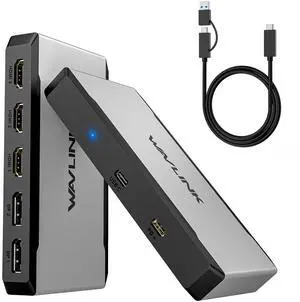WAVLINK Triple 4K@60Hz Universal Display Dock, USB-C/A to HDMI/DisplayPort Adapter with 100W PD IN, 3*HDMI+2*DP, For New MacBook Neo, Thunderbolt 5/4/3 Laptops, Intel/M1/M2/M3/M4 MacBook