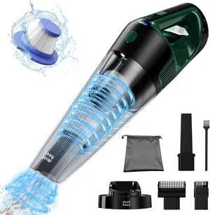 Minthouz Cordless Handheld Vacuum Cleaner - 9000Pa Strong Suction with 120W Motor, Portable Hand Vacuum with 20-30 Mins Runtime, 2-in-1 Charging Dock, LED Light for Car, Home & Office Cleaning