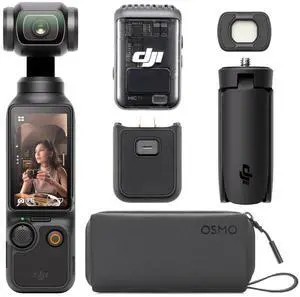 DJI Osmo Pocket 3 Creator Combo, Vlogging Cameras with 1'' CMOS, 4K/120fps Vlog Camera, 3-Axis Stabilization, Face/Object Tracking, Mic Included for Clear Sound* USA In Stock * 1-2 SHIPPING