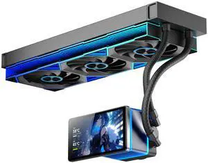 Jungle Leopard PF 360 CPU Water AIO Cooler Liquid Cooling|5.5-inch LCD Magnetic Screen|360mm ARGB Infinity Mirror 2000RPM PWM Fan|Lower Noise 30DBA|for Intel LGA1851/1700/1200/115X AMD AM4/AM5-Black
