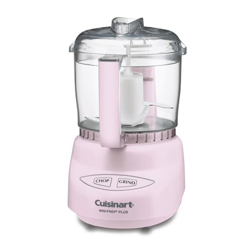 Cuisinart Mini-Prep Plus Food Processor, 3-cup Mini Food Processor to Chop Herbs, Vegetables, and Hard Cheese, 3-cup Work Bowl, Reversible Stainless Steel Blade, DLC-2APK, Pink