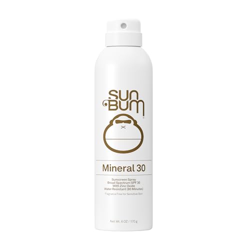 Sun Bum Mineral SPF 30 Sunscreen Body Spray - NEW FORMULA 2026 Water-Resistant Broad Spectrum Moisturizing Sunscreen with Vitamin E - Hawaii 104 Act Compliant (Without Octinoxate & Oxybenzone) - 6 oz