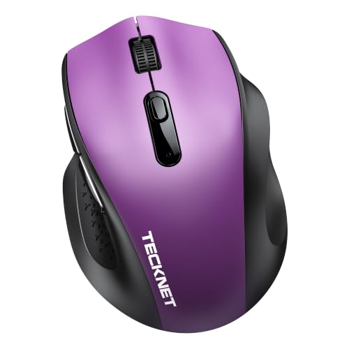 TECKNET Wireless Mouse for Laptop, (BT5.2/3.0 & 2.4G) Bluetooth Wireless Mouse, Silent Click, 5-Level Adjustable DPI, Ergonomic Portable Computer Mice for Laptop, PC, MacBook, Chromebook