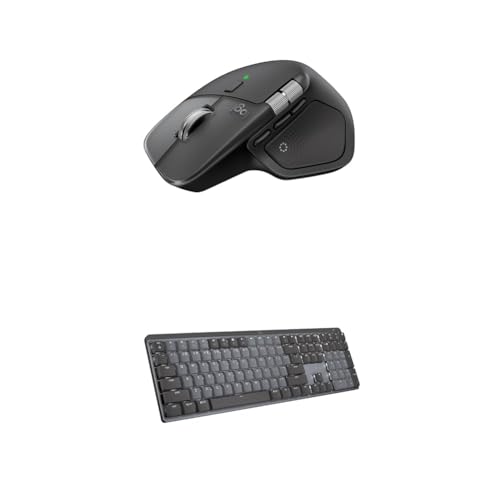 Logitech MX Master 4 for Mac Wireless Bluetooth Mouse with Haptic Feedback + MX Mechanical Wireless Illuminated Keyboard with Tactile Quiet Switches - USB-C, Windows, Linux, Chrome, Mac - Space Black