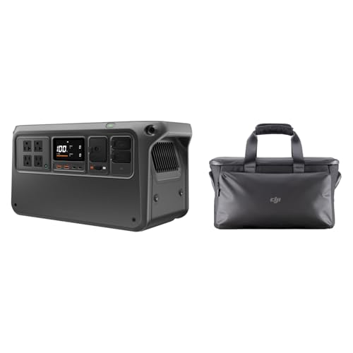 DJI Power 1000 V2 Portable Power Station with Protective Storage Bag, 1024Wh LFP Battery, Compact Size, 2600W Stable Output, 0-80% Recharge in 37 Mins, Electric Generator for Home, Camping, Off-Grid