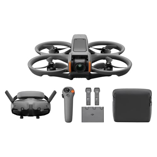 DJI Avata 2 Fly More Combo (3 Batteries), FPV Drones with Camera for Adults 4K, Immersive Experience, One-Push Acrobatics, Built-in Propeller Guard, 155° FOV, Drone Compliant with FAA Remote ID