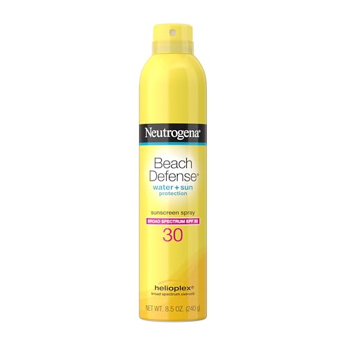 Neutrogena Beach Defense SPF 30 Sunscreen Spray, Broad Spectrum, Lightweight & Fast Absorbing, Oxybenzone & Octinoxate Free, Hawaii Act 104 Compliant Face & Body Sunscreen, 8.5 oz