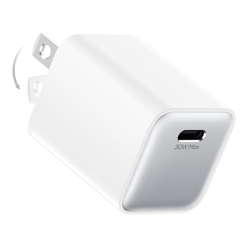 wegear 30W Compact Wall Charger, USB C Charger Block with GaN III Tech, PD3.0 PPS QC4.0 Fast Charging Foldable Power Adapter for iPhone 17 16 15, Galaxy, Pixel, iPad, AirPods (White, 1 Pack)