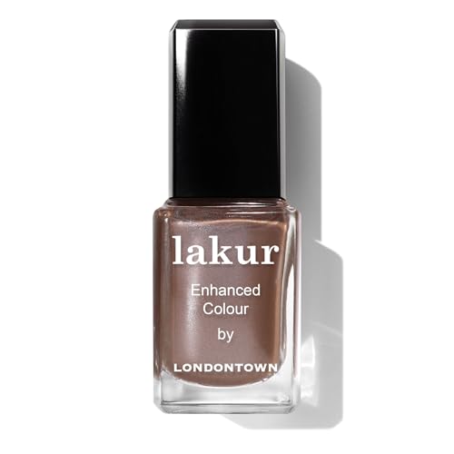 LONDONTOWN Lakur Nail Polish – Nude & Brown Shades, Affogato, 0.4 Fl Oz, Long-Lasting, Streak-Free, Chip-Resistant | 21+ Free Non-Toxic Vegan Nail Color, Strengthens & Hydrates Nails